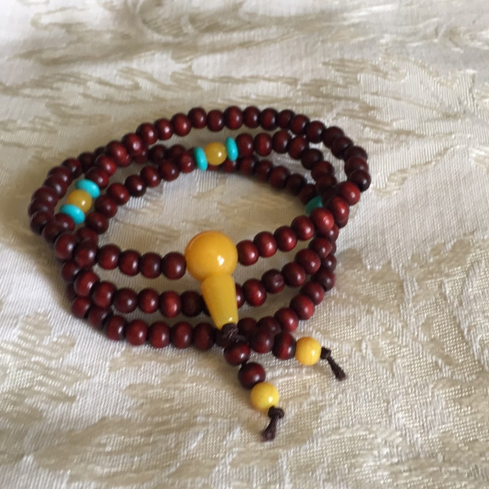 Red Bhuddist Sandlewood Mala 18”